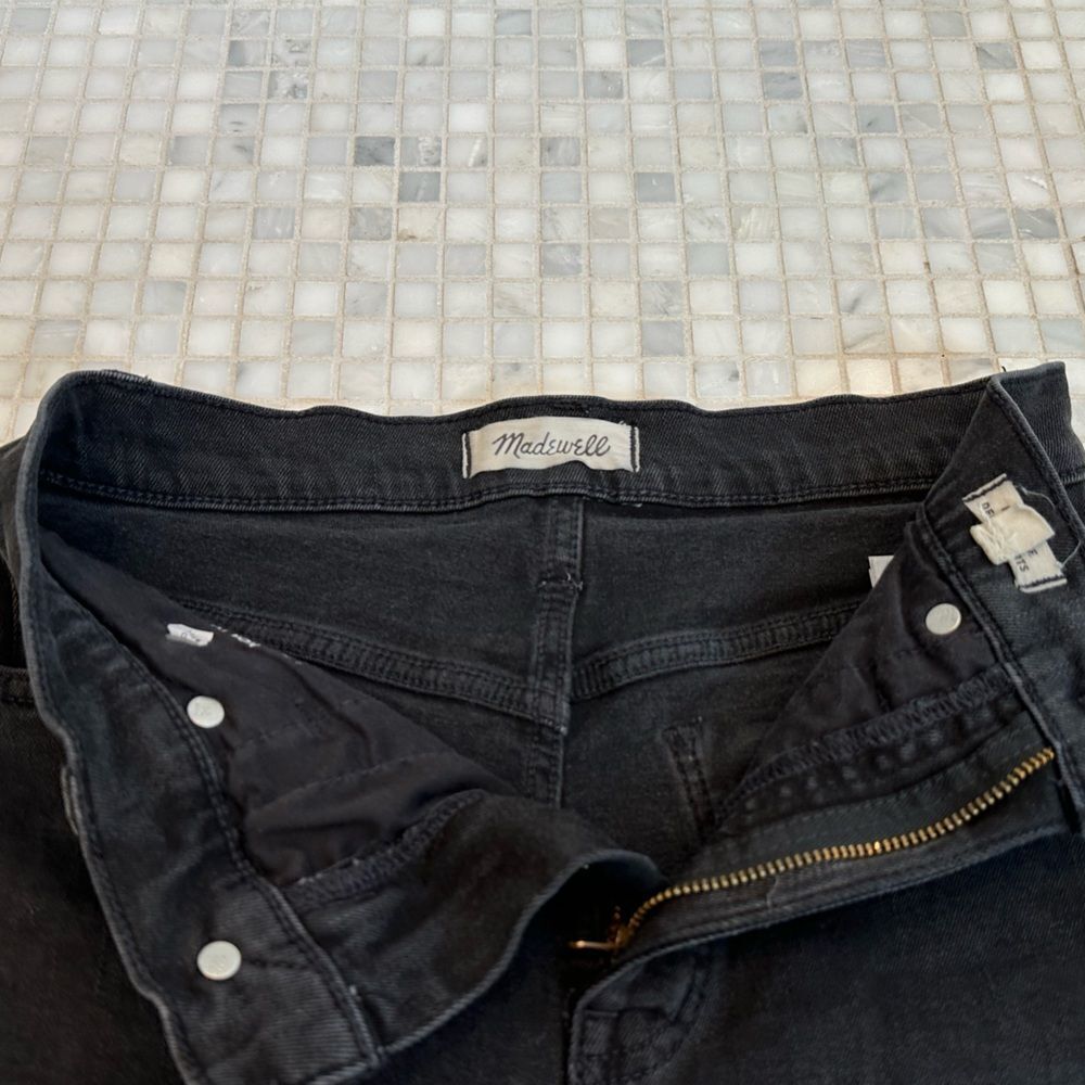 Madewell Black High Rise Denim Shorts with Frayed Hem - Picture 5 of 9